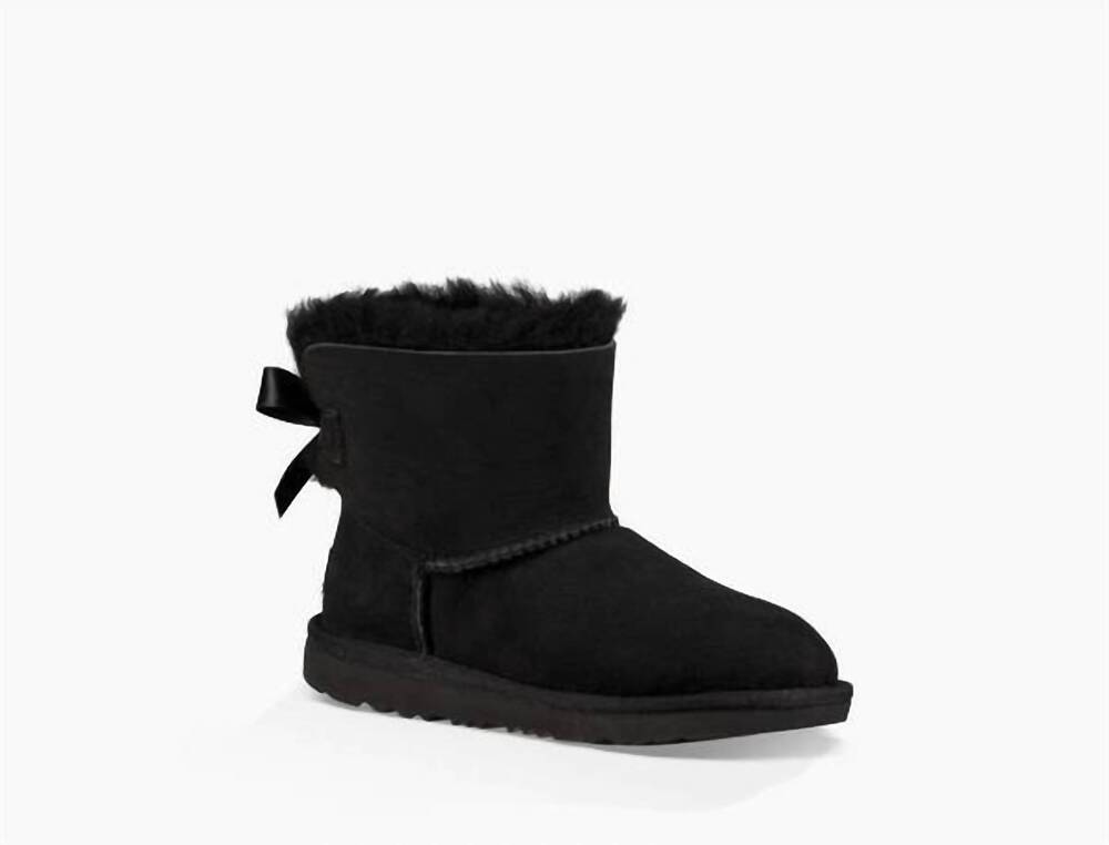 NEW UGG kid's mini bailey bow ii boot in black
